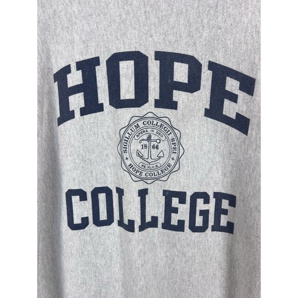 VTG Hope College Gray CHAMPION Reverse Weave SPELL OUT w SEAL Sweatshirt Men's L - Picture 2 of 12